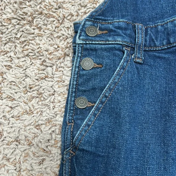 Old Navy Classic Blue Denim Overalls, 6, straight leg - Picture 4 of 8